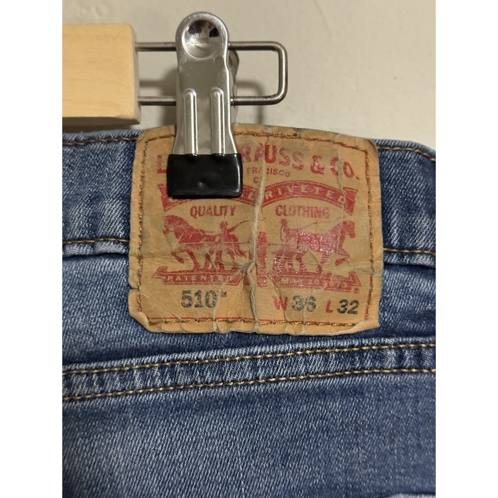 Levi's 510 jeans w36 l32 light wash skinny fit stretch denim blue men's